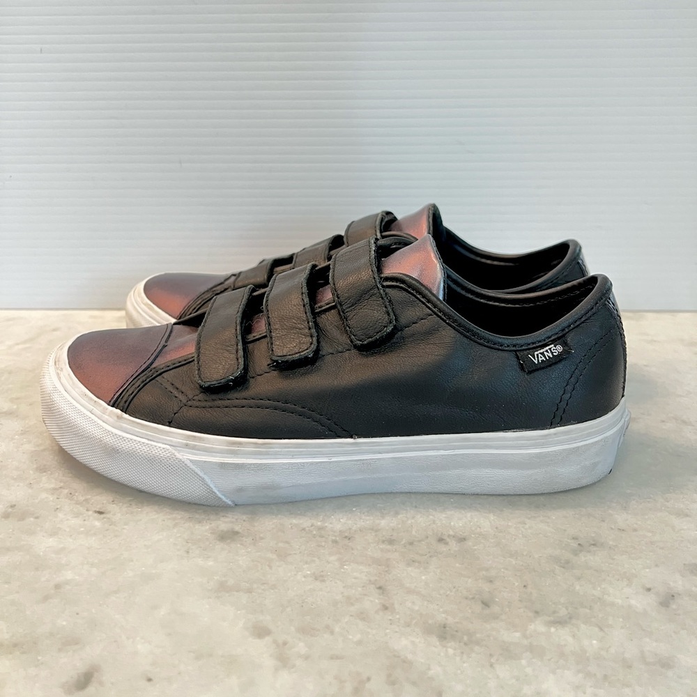 Velcro Metallic Leather Vans Style 23V